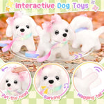 Plush Dog Toys For Kids With Crossbody Bags Princess Jewelry, Robot Puppy With Leash Walking Barking, Pretend Play Dress Up Interactive Stocking Stuffers For Toddler Girl Toys Birthday Gifts