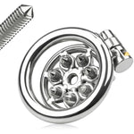 Flat Chastity Cage With Spiked, Stainless Steel Cock Cage With Lock Penis Exercise Cage Penis Restraints Bondage Bdsm Male Sex Toy Sm Bondage Gear Penis Punish For Male (1.96 Inch)