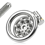 Male Chastity Device Flat Chastity Cage With Screw Stainless Steel Cock Cage Locked Penis Exercise Cage Sm Bondage Gear Chastity Sex Toy For Men Couple (1.57 Inch)