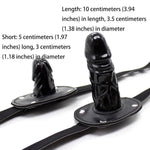 Realistic Dildo Open Mouth Gag Penis Gag Sm Bondage Penis Muzzles Oral Stuffed Lockable Deep Throat Slave Insert Oral Plug Erotic Bondage Sex Toys(Black,Long)