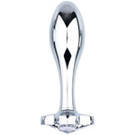 Metal Small Anal Plug With Clear Gem Handle Butt Plugs Adult Sex Toy For Couples Sex Pleasures (81Mm Length)