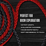 Blush Temptasia Red Bondage Rope - 32 Feet No-Slip Shibari Rope Of 100% Cotton Soft Bdsm Bonds - Easy To Clean Machine Washable -Thick Sturdy For Heavy Duty Binding - Kinky Adult Sex Toys For Couple