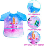 Kids Art Smock Waterproof Artist Painting Aprons Long Sleeve with 3 Pockets for 2-7 Years