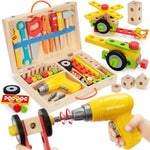 Kids Tool Set With Electric Drill, 46 Pcs Wooden Toddler Play Tools Set With Tool Box, Montessori Stem Educational Construction Building Toy For 3 4 5 6 Year Old Boys Girls Birthday Gifts