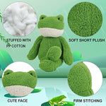Soft & Cute Green Frog Plush Stuffed Animal - 15.7" Long-Leg Fluffy Frog Plushie Toy, Stuffed Frog Doll Gift For Kids And Adults