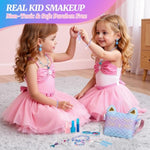 Mermaid Makeup Kit For Girls Kids Toddlers, Mermaid Toys For Age 3 4 5 6 7 8 Year Birthday, Girls Purse Non-Toxic Make Up Jewelry Toys