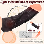 Penis Sleeve Knot Cock Ring For Men, Reusable Liquid Silicone Penis Extender Cock Sleeve Enlarger, Male Adult Sex Toys For Endurance Stronger Erection, Testicle Ring Delayed Ejaculation (Brown)