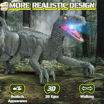Remote Control Dinosaur, Realistic Dinosaur Toys For Kids 3-5, 2.4Ghz, Walking,Rechargeable, 3D Eyes, 3 Sound Effects, Demo Function, Jurassic Toys For Christmas, Kids 3+