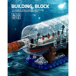 Titanic Ship In A Bottle Building Blocks Set, Creative Collectible Display Model Set, Great Idea Gift Toy For Adults And Kids(878 Pcs)