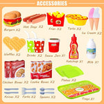 Pretend Food Toy Set For Kid Kitchen, Fake Food Plastic Burgers Sandwich Toys Pretend Preschool Role Play Kitchen Restaurant Sets Christmas Birthday Gift For Girls Boys