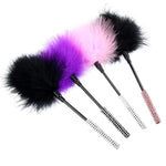 Sm Adult Sexy Feather Teasing Toys Male And Female Role Play Tickling Romantic Sex Adult Toy With Diamond Handle(Black)