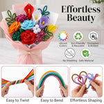 800 Pcs Pipe Cleaner Flower Kit, 8 Colors Chenille Stems with Floral Craft Accessories