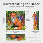 Micro Mini Fox 3D Building Blocks Set, Forest Wall Art & Desk Decor