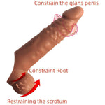 Penis Sleeve Extender Enlarger, Silicone Horse Cock Sheath Sleeve Extension With Stretchy Loop Testicle Ring For Male Adult Sex Toy