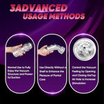 Male Masturbator Manual Reusable Handheld with Lifelike UltraSoft Textured Stimulation Pocket Pussies for Men - 3 in 1 Usage Modes