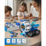 5 In 1 Stem Robot Building Toys For Boys Age 8-13, 494Pcs Remote & App-Controlled Set Educational Coding Toy, Kids Diy Sound & Light Interactive Science Sets, Gift For Boys Girls 10-12