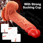 Realistic G-Spot Anal Dildo For Women - 8.6 Inch Liquid Silicone Movable Foreskin Anal Vaginal Dildos With Lifelike Glans & Textured Veins & Hands-Free Strong Suction Cup, Adult Sex Toys For Beginners