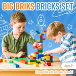 Strictly Briks Building Toy Big Blocks - Compatible with Lego Duplo Set for Toddlers & Kids Creative Play & Learning, 108 Set/Basic Colors