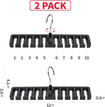 2 PCS Belts Rack, Storage Organizer, Hanger, Holder - Closet tie Racks Hangers Sturdy for Men Women, Black