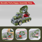 11Inches Large Take Apart Trucks Army Toys For Boys Girls Kids 3-10 Year Old Radar Trucks Toys With Electric Drill Assembly Toy