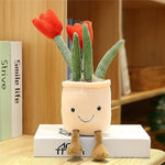 Red Tulip Plush Toy - 13.7" Cute Flower Pillow & Stuffed Animal, Funny Plant Plush For Nature Room Decor