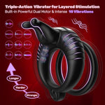 Male Vibrating Cock Ring Vibrator Sex Toys With Remote Control, Double Penis Ring Trainer Vibrator Sex Toys For Couples With 10 Vibrations Modes For Couples Pleasure, Clitoral Stimulator For Women