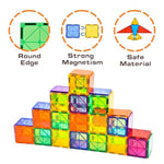 Magnetic Tiles, 64Pcs Magnet Building Toys, Magnetic Building Set, Stacking Blocks, Perfect Stem Toys Gift For Kids Boys And Girls