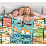 Cute Puppy Corgi Blankets Gifts For Corgi Lovers Women Grils,Corgis Plush Stuff Throw Blanket Dog Lovers Gifts For Kids Women Men Aults 60"X50"