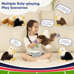 6-Pack American Bald Eagle Plush Toys – 7" Cuddly Eagle Stuffed Animals In Various Poses, Perfect Collectible Gift For Kids & Patriotic Enthusiasts