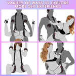 Bondage Restraints, Bdsm Kit Sex Bondage With Adjustable Handcuffs & Sex Straps For Couples Sm Game Play, Bed Restraints With Neck To Leg Spreader Bondage Rope For Women Beginner Adult Sex Toys