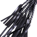 Leather Whip With Braided Handle Flogger Bdsm Spanking Paddle Sex Toy For Couples Play