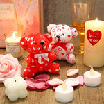 12 Pieces Plush Bear Toys 4 Inch Mini Stuffed Animals White And Red Plush Stuffed Love Bears With Hearts Pattern For Wedding Anniversary Birthday Party Favors Gifts