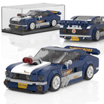 27048 Speed Champion Mustang Racing Car Building Set & Display Case, Moc Creative Classic Cars For Boys Age 8-12, Cool Vehicles Model Toys Birthday Gifts For Adults And Kids,399 Pcs