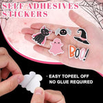 500 Pcs Pink Halloween Foam Stickers, 15 Ghost & Pumpkin Designs for DIY Crafts