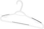 Set Of 10 Slim Non Slip Hangers By Neatfreak - Space Saving Hangers For Clothes With Lingerie Hooks And Pants/Accessories Bar - Patented W Frame White Plastic Hangers