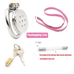 Sissy Chastity Stainless Steel Chastity Cage Flat Penis Cage With Silicone Urethral Sounds Catheter, Adult Sex Toy For Men Chastity Belt With Cock Ring (40Mm-Ring)