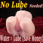 Pocket Pussy Sex Doll Male Masturbator, Realistic Soft Butt Sex Toys for Men, 8.2LB Upgraded Self-Lubricating Using Only Water, Tight Vagina & Anal Dual Channel Stroker Adult Toy White