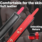 Sex Bar, Bdsm Toys, Bdsm Bondage Restraints With Leather Handcuffs Ankle Cuffs Furniture Restraints Kit Expandable Fetish Sm Games Bondage Gear & Accessories (Red-Black)