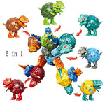 6 In 1 Stem Dinosaur Robots Transformed Toys Set,Toddler Toys For Kids Boys Ages 6 7 8 9 10+,Dinosaur Toys Christmas Birthday Gifts