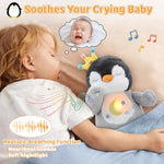 Breathing Stuffed Penguin Plush, Animal Breathing Penguin Plush Toy With Lights And Music Penguin Gifts Stuff For Adults And Kids