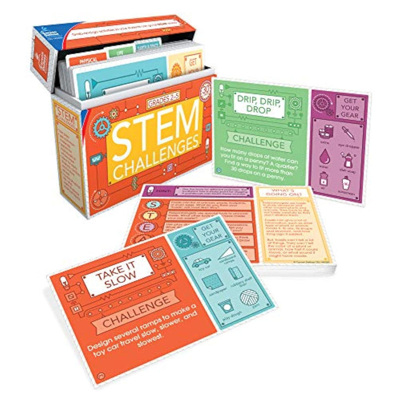 Carson Dellosa Stem Challenges Learning Cards Kit, 30 Science Projects, Ste