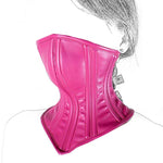 Strapon Face Neck Bound Leather - Head Harness Slave Restraint Purple Leather No Pungent Smell Corset Muzzle Posture Bdsm Unisex Bondage Kit (18 Inches Neck Round, Purple)