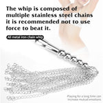 Sm Toy Metal Iron Chain Sex Whip Couple Flirting Whip Adult Toys With Anal Plugs Bdsm Training Toy (Silvery)