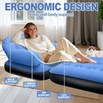 Blow Up Pull Out Couch With Headboard,Inflatable Chair With Flocked Surface,Folding Inflatable Chairs For Adult,Portable Inflatable Sofa,Durable Inflatable Couch,Inflatable Couches For Camping