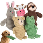 5-Pack Squeaky Dog Toys – Durable Animal-Shaped Plush Chew Toys For Dogs, Handmade Interactive Puppy Toys With Squeaker, Perfect For Reducing Destructive Behavior