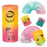 36 Packs Spring Rainbow Magic Fidget Stress Coil Mini Springs Bulk Toys Party Favor Birthday Carnival Prize Goodie Bag Stuffers For Kids Boys Girls (Christmas)