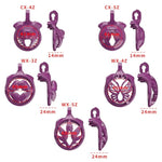 Purple Men'S Ultra Small Reverse Concave Reverse Cage With 5 Rings A169 (03, Curved Ring)