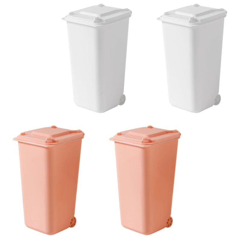 4Pcs Mini Pathway Trash Cans Toy Curbside Garbage Trash Bin Recycle Can Pen Hold