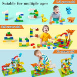 Building Blocks For Kids Toddlers 3 4 5 6 7 8+ Year Old, 127-Piece Large Classic Building Bricks, Dinosaur Marble Run With 2 Baseplate For Boys Girls All Ages, Compatible With All Major Brands