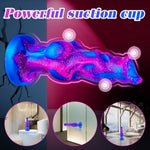 9 Inch Extra Thick Wolf Dog Dildo With Knot And Suction Cup, Silicone Large Xl Massive Knotted Dildo Monster For Strap On, Realistic Extra Wide Dragon Anal Dildo Fantasy Blue Sex Toy For Women Men